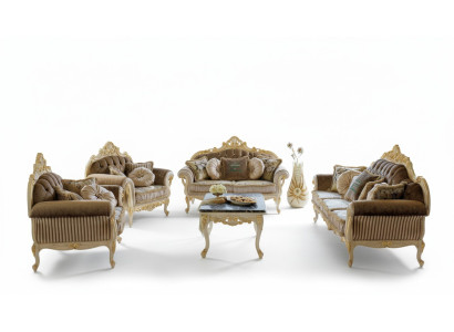 Set completo divano 3 posti + 2 posti + 1 posto con tavolino da caffè design divano 4 pezzi in tessuto