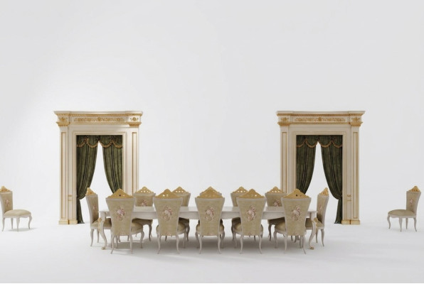 Set da pranzo Completo Tavolo 10x Sedia Design Mobili di lusso Tavoli Nuovi