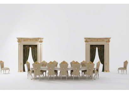 Set da pranzo Completo Tavolo 10x Sedia Design Mobili di lusso Tavoli Nuovi