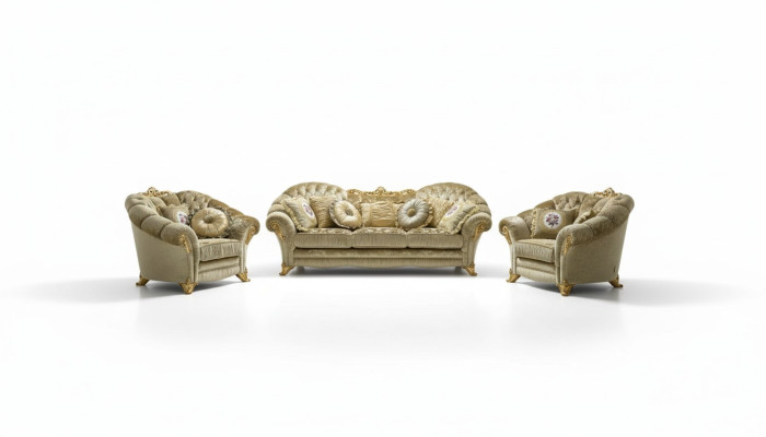 Set di divani 3 + 1 + 1 posti divani divano imbottito arredamento divano tessuto nuovo