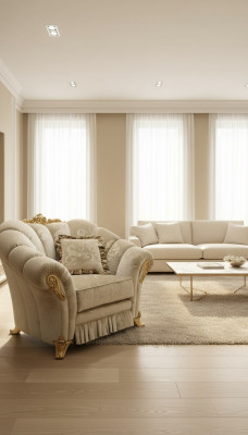 Poltrona Sedia Imbottitura TV Pelle Tessuto Beige Design Lounge Club Relax