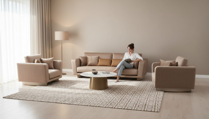 Set divano design 3+1+1 sedili divano imbottito divani classici 3 pezzi.