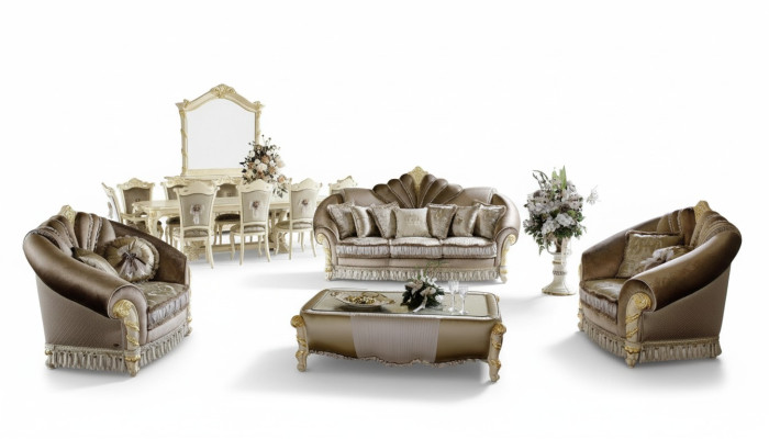 Classico divano design imbottito divano set 3+1+1 posti divani tessili