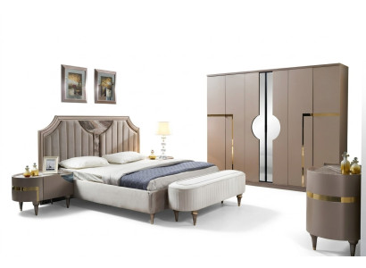 Mobili di lusso moderni Letto nuovo 2x comodini 3 pezzi Set camera da letto design