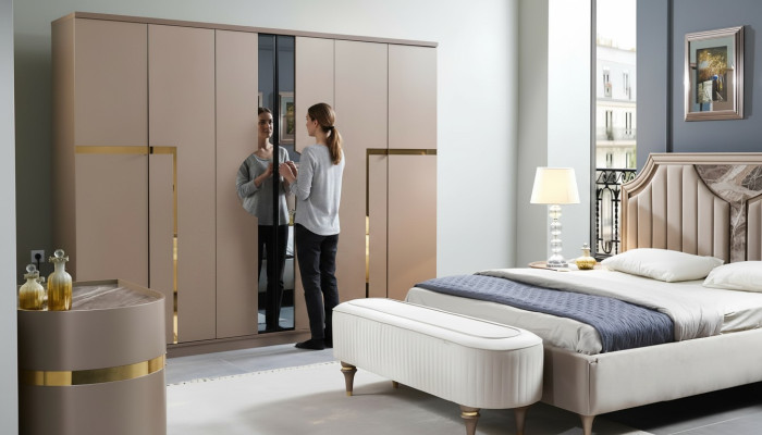 Armadio guardaroba Armadio di lusso Camera da letto Mobili Stile italiano Armadi di legno