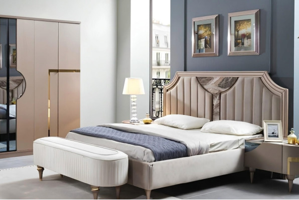 Telaio letto matrimoniale Cornici letto in legno Bianco Camera da letto Lusso Letto Moderno Letti