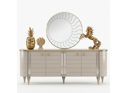 Legno Comò Sideboard Mobili Armadio Set 2 pezzi Comò Specchio Gruppo