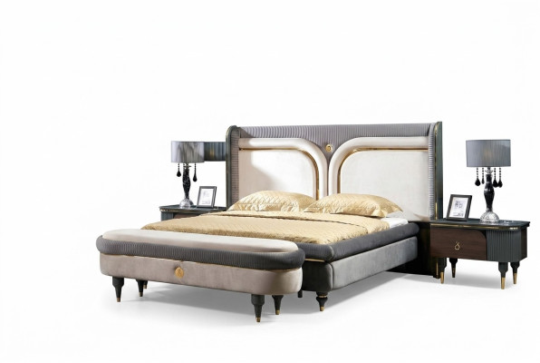 Letto 2x comodino 3 pezzi. Set Letti Matrimoniali Matrimoniale Camera da letto Albergo Matrimonio Lusso Nuovo