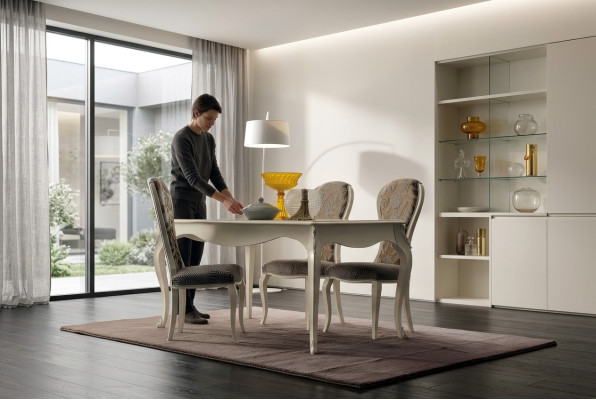 Tavolo classico in legno Tavolo barocco di design di prima qualità Sala da pranzo Tavolo da pranzo reale