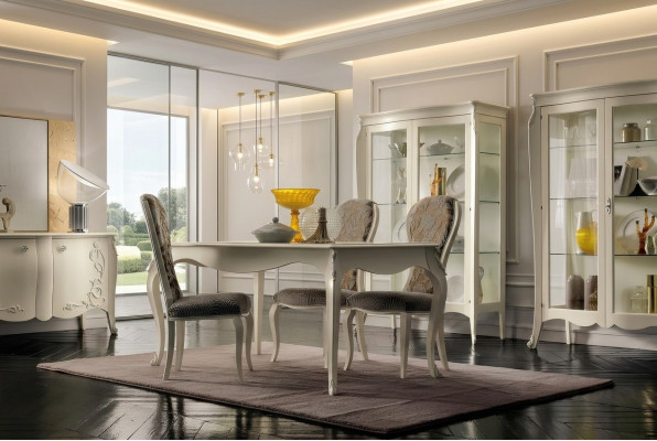 Tavolo classico in legno Tavolo barocco di design di prima qualità Sala da pranzo Tavolo da pranzo reale
