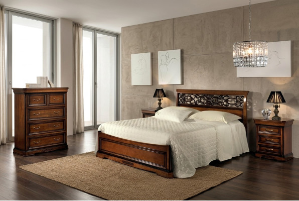 Letto 2x comodino camera da letto set tavolo letti completo in legno barocco 3 pezzi.