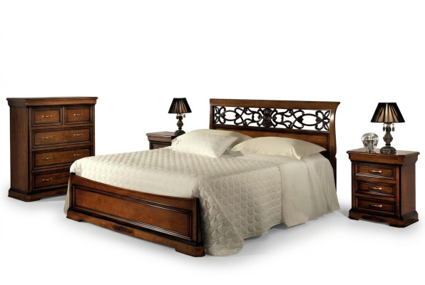 Letto 2x comodino camera da letto set tavolo letti completo in legno barocco 3 pezzi.