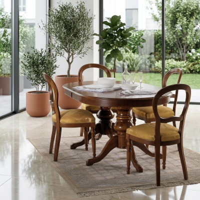 Sala da pranzo Gruppo di mobili Mobili italiani Set di mobili 5 pezzi Tavolo da pranzo 4 sedie Di lusso