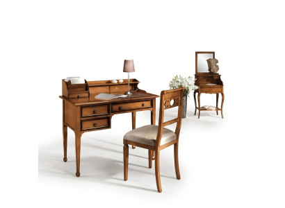Tavolo in legno Sedia Tavoli 2 pezzi Arredamento Legno massiccio Ufficio Scrivania Sedia Tavolo