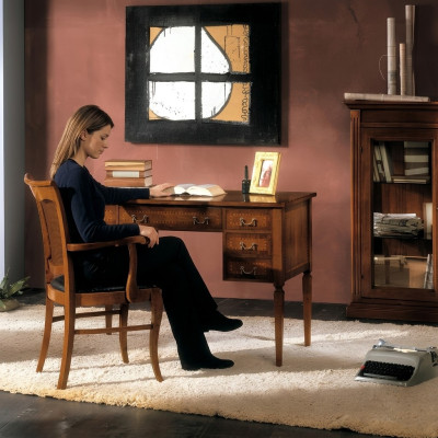 Scrivania e sedia in legno con braccioli Libreria Mobili da ufficio Design Nuovo