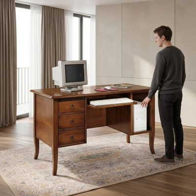 Set di mobili per ufficio scrivania in legno massello arredamento italiano nuovo.