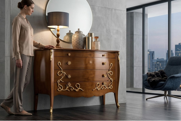 Comò credenza credenza marrone massiccia credenze in legno armadio mobili cassettiere