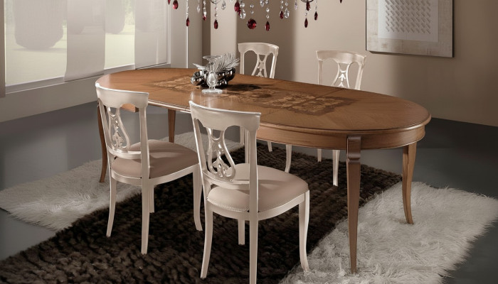 Set da pranzo Set da pranzo in legno massello classico 4 pezzi Set di sedie 4x sedie
