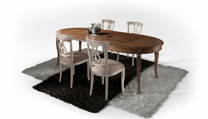 Set da pranzo Set da pranzo in legno massello classico 4 pezzi Set di sedie 4x sedie