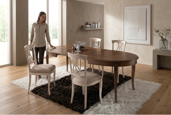 Set completo tavolo da pranzo 4 sedie Set da pranzo Set tavolo in legno 5 pezzi