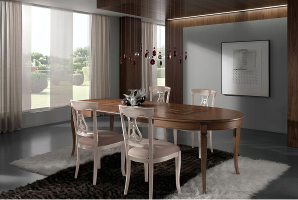 Set completo tavolo da pranzo 4 sedie Set da pranzo Set tavolo in legno 5 pezzi