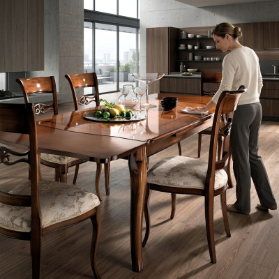 Tavolo moderno da pranzo in legno massiccio design tavolo scorrevole sala da pranzo.