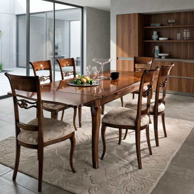 Tavolo moderno da pranzo in legno massiccio design tavolo scorrevole sala da pranzo.