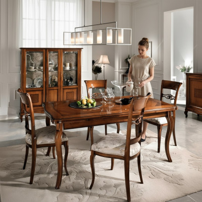 Sala da pranzo 6 sedie in legno Sedie di lusso Sedia marrone Sedie per soggiorno Mobili