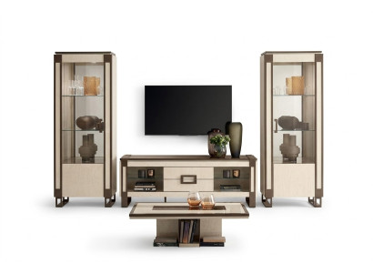 Disegno parete attrezzata Sideboard 2x Vetrina Mobile TV Lowboard Credenza 3 pz. Set pareti attrezzate.