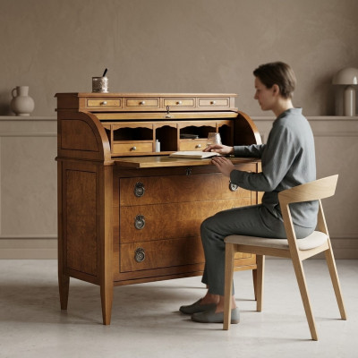 Design Scrivania Segretario Lusso Mobili da Ufficio Scrivanie in Legno Nuove