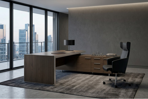 Scrivania ad angolo con cassetti Scrivania ad angolo Tavolo Studio Ufficio Pratica Ambiente Ufficio