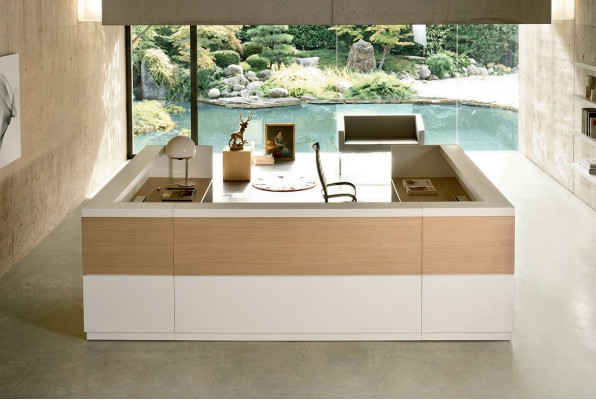 Bancone della reception, arredamento per ufficio, reception, tavolo da accoglienza, banco, bancone d'accoglienza, mobili, Italia