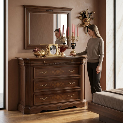 Sideboard credenza cassettiera 4 cassetti legno armadietto cassettiere