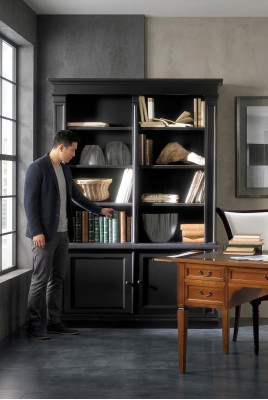 Scaffale divisore, credenza, vetrina in legno di lusso Mobili italiani massicci.
