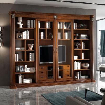 Armadio Vetrina in Legno Mobili da Soggiorno tv Pareti Attrezzate Design Vetrine