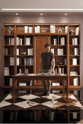 Libreria Mobili italiani Scaffale in legno Armadi Ripiani Vetrina Credenza