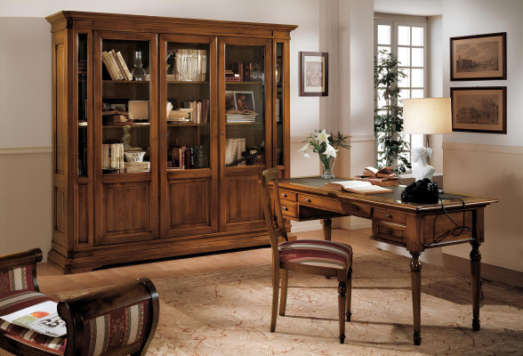 Set ufficio Tavolo in legno Sedia Libreria Scrivania Scaffale Armadietti 3 pezzi. Nuovo