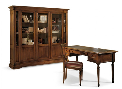 Set ufficio Tavolo in legno Sedia Libreria Scrivania Scaffale Armadietti 3 pezzi. Nuovo