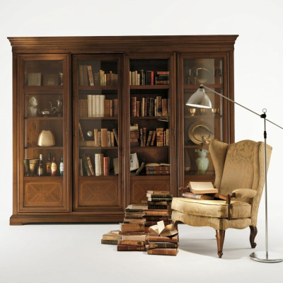 Scaffale d'ufficio Armadio con cassetti Armadio per ufficio Porte in vetro Design di mobili in legno massiccio