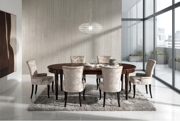 Set da pranzo per sala da pranzo, mobili per arredamento da tavolo + 6 sedie set 7 pezzi.