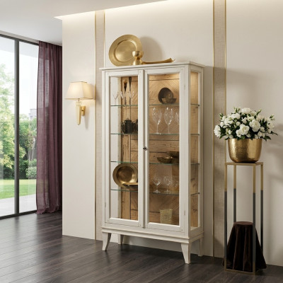 Stile retrò Vetrina in vetro per sala da pranzo Vetrina in vetro Tavolo Vetrina Soggiorno Vetrine