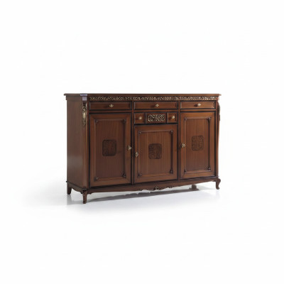 Comò credenza credenza Marrone massiccio in legno Armadio Mobili Comodini Credenze