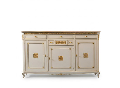 Mobile bianco credenza cassettiera cassetti legno con oro credenza mobile nuovo