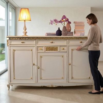 Comò credenza credenza credenze in legno massello mobili comò bianco