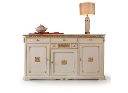 Comò Sideboard Bianco Credenze Armadi Mobili in Legno Massello