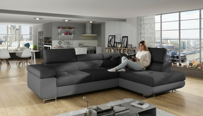 Angolo tessuto divano a L Design Divano Imbottito Tessuto Moderno Tessuto