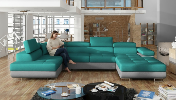 Tessuto divano a forma di U Divano d'angolo, moderno design divano nuovo