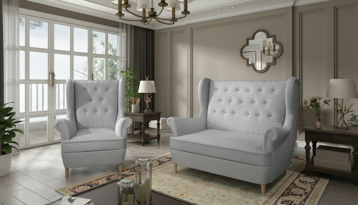 Divano Chesterfield imbottito 2+1 posti, divani imbottiti, divani componibili, divani.