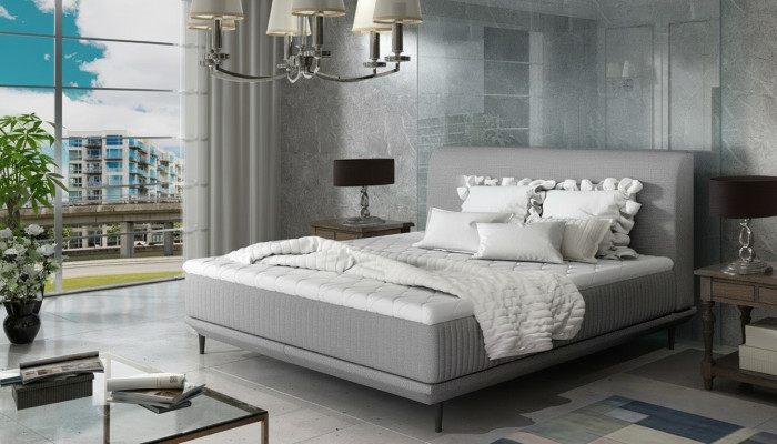 Letto imbottito design Letto Letti Letto matrimoniale Decorazione Letto coniugale Letto di design NUOVO