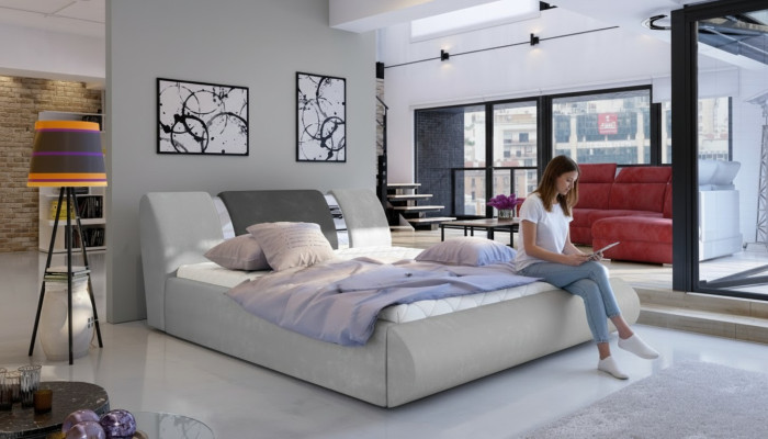 Lussuosa decorazione per letto da camera da letto, design imbottito 180x200 cm, letto doppio da hotel